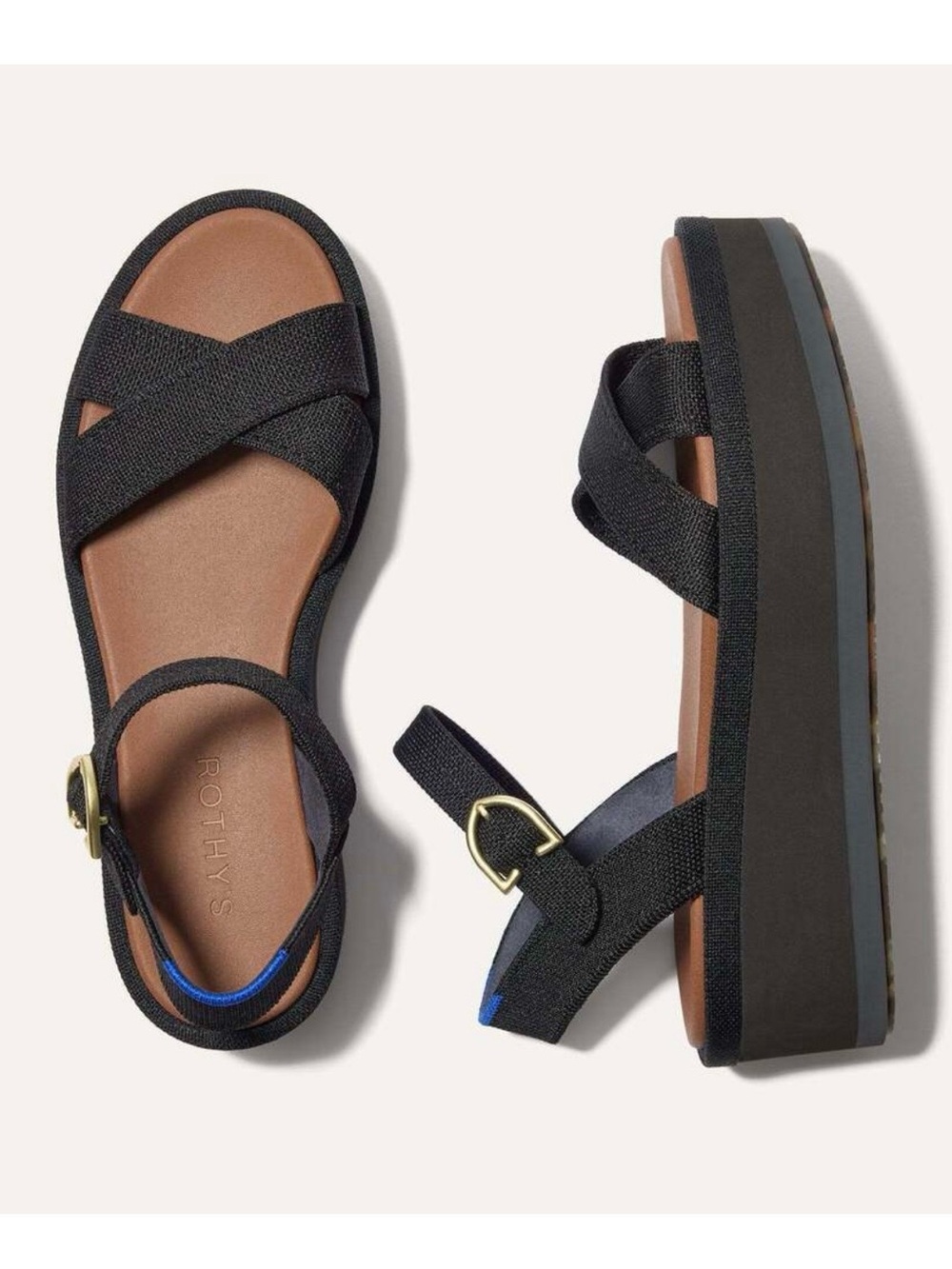 Rothy’s The Criss-Cross Lightweight Wedge Sandal